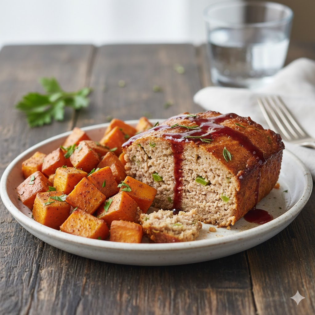 Turkey Meatloaf with Sweet Potatoes