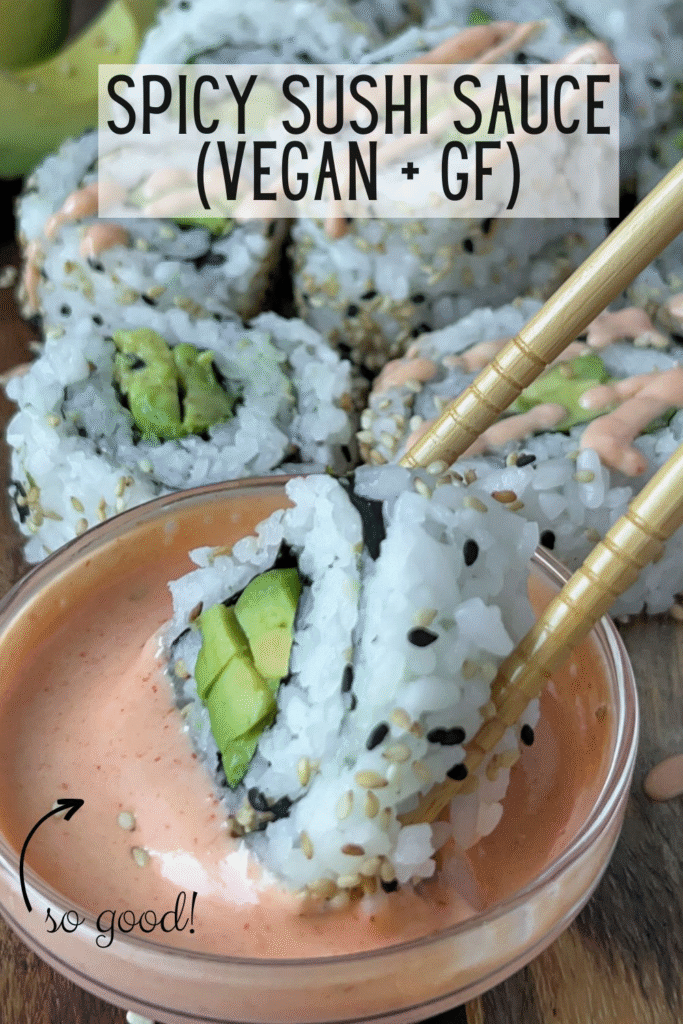 Vegan and gluten free dips and sauces for easy sushi California rolls 