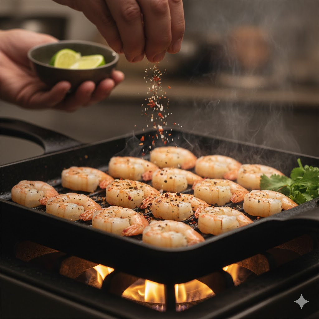 Season & grill the shrimp step 1