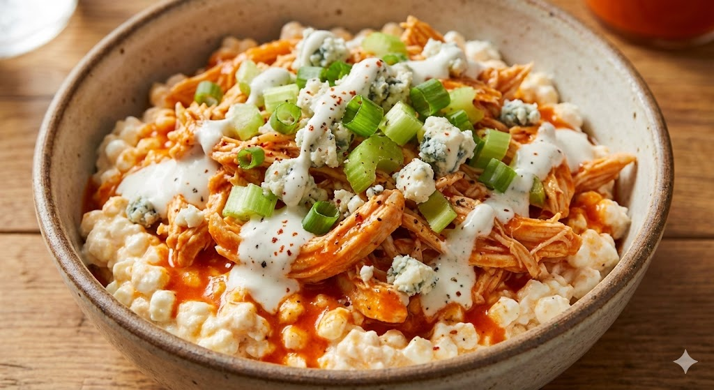 Buffalo Chicken Cottage Cheese Bowl instant high-protein meal