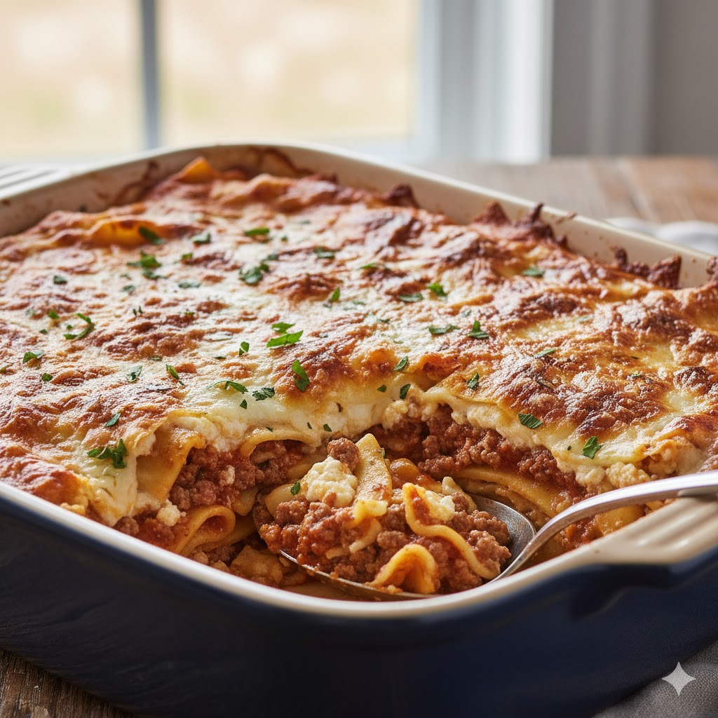 Lazy Lasagna Casserole high-protein meals under 500Kcal