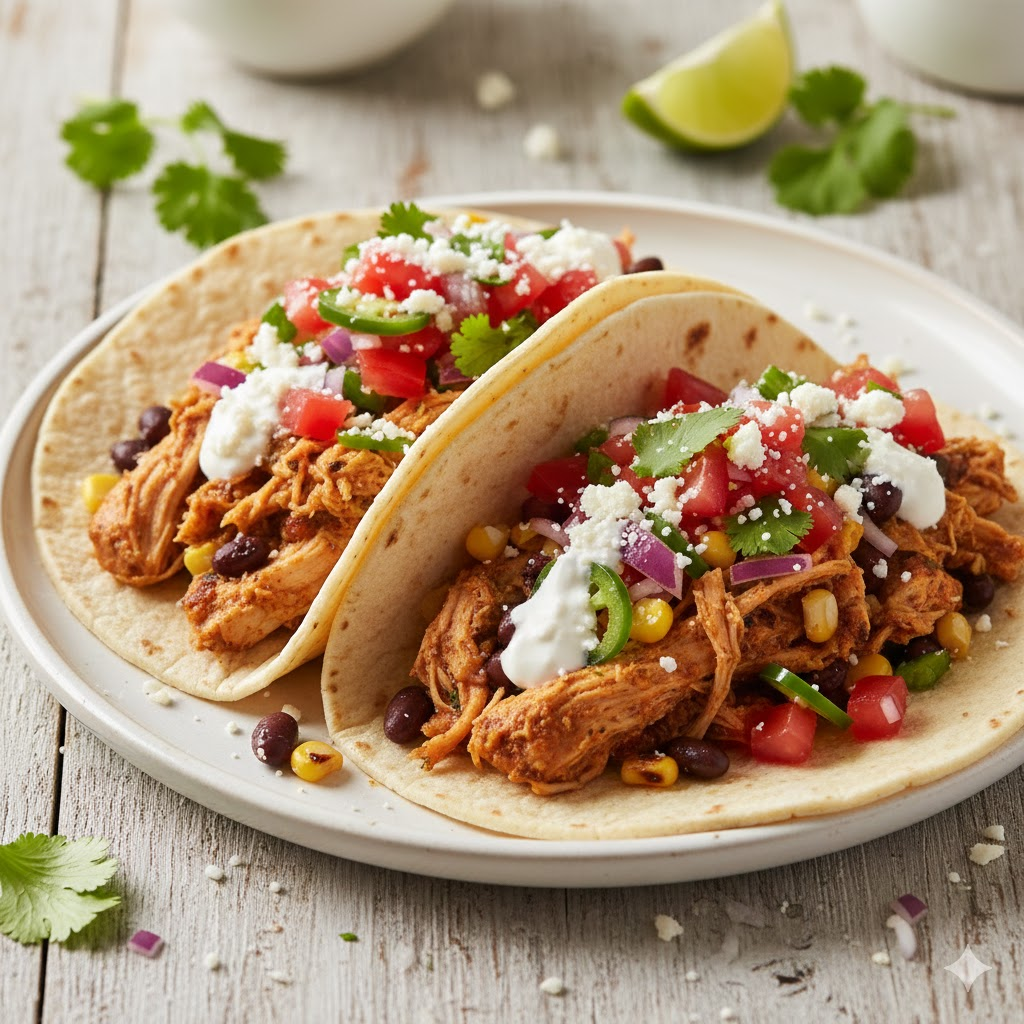 Crockpot Chicken Tacos high-protein meals 