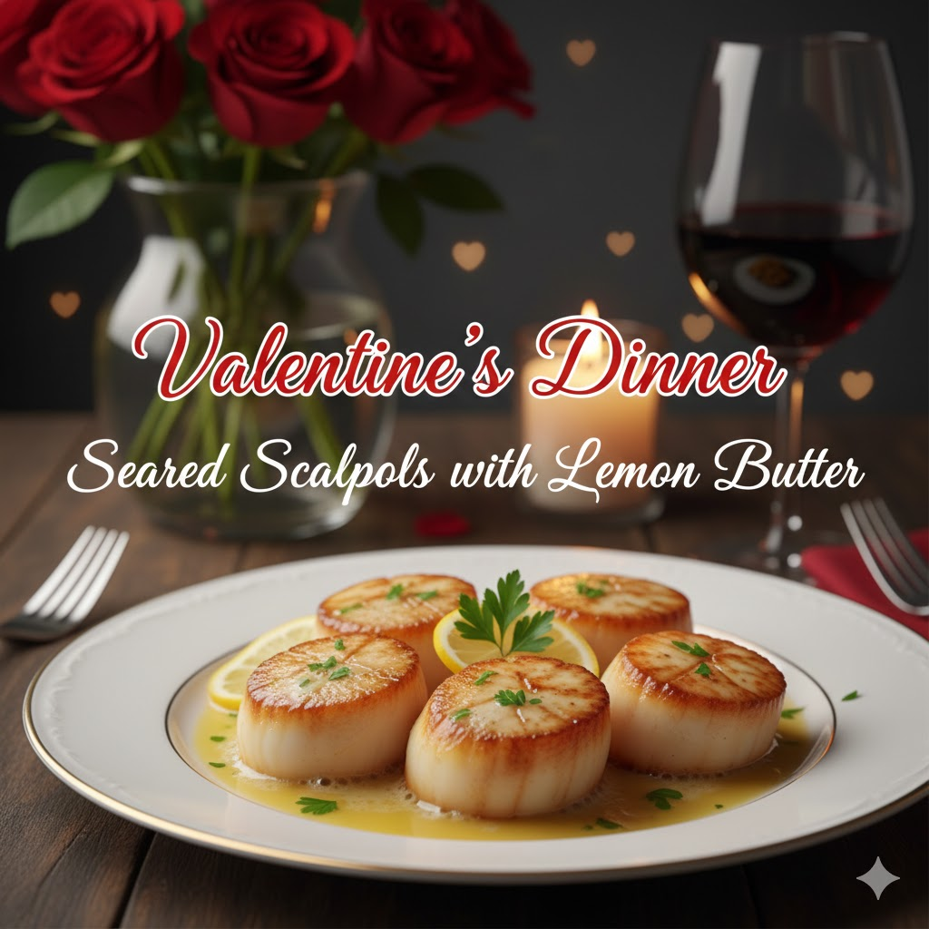 Seared Scallops with Lemon Butter – Valentine's Day Dinner Recipes