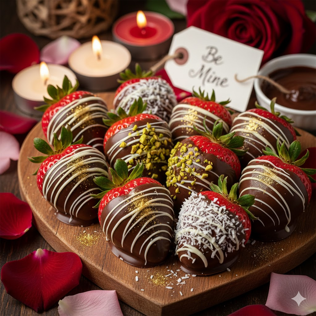 Romantic Valentine's Day Desserts Chocolate-Dipped Strawberries