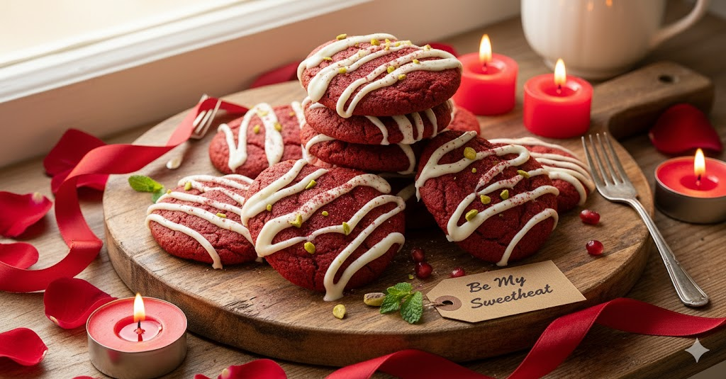 Cookie and Cake Romantic Valentine's Day Desserts red valvet cookies