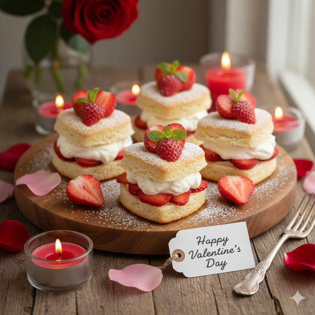Romantic Valentine's Day Desserts Mini Strawberry Shortcakes